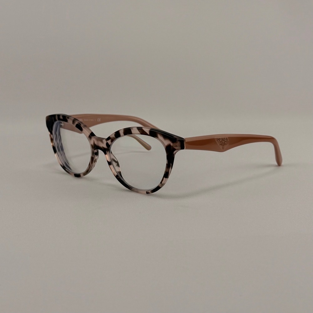 Prada VPR 11R Cat Eye Eyeglasses Pink Tortoise Shell Frames VP EUCR11R 52-17 140
